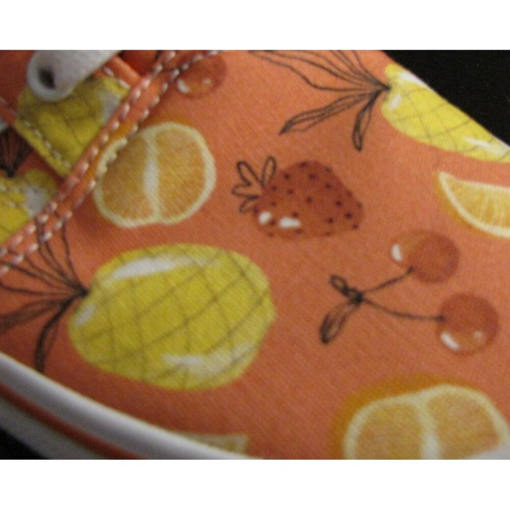 Vans Women's 7 Orange Yellow Tropical Fruit Print Sneakers Tennis Shoes - Picture 3 of 5